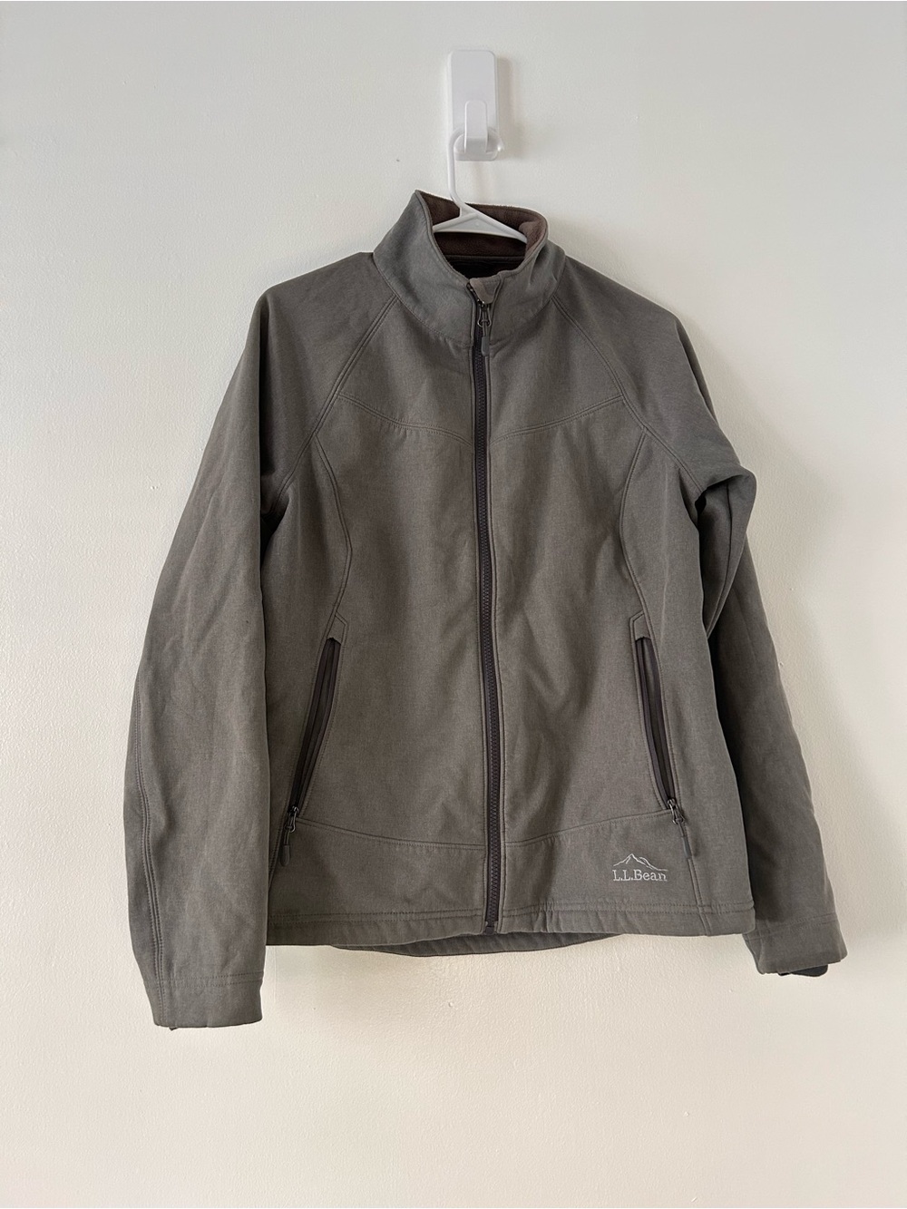 L.L.Bean Women’s Small Softshell Fleece Lined Full Zip Jacket Gray